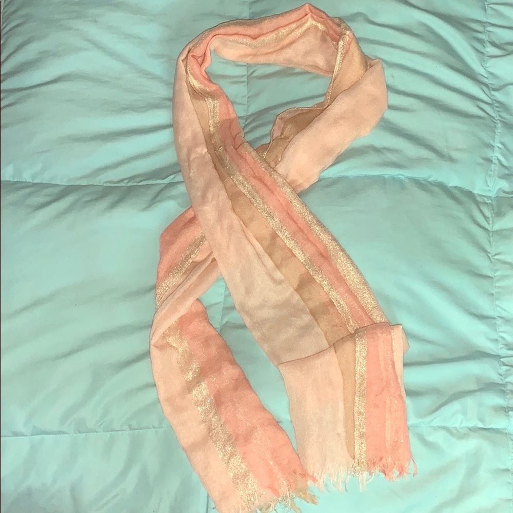 💕Elegant scarf or wrap- peach, pink, gold 🌟